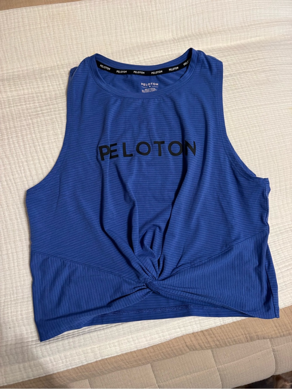 Peloton Royal Blue Twist-Front Workout Tank